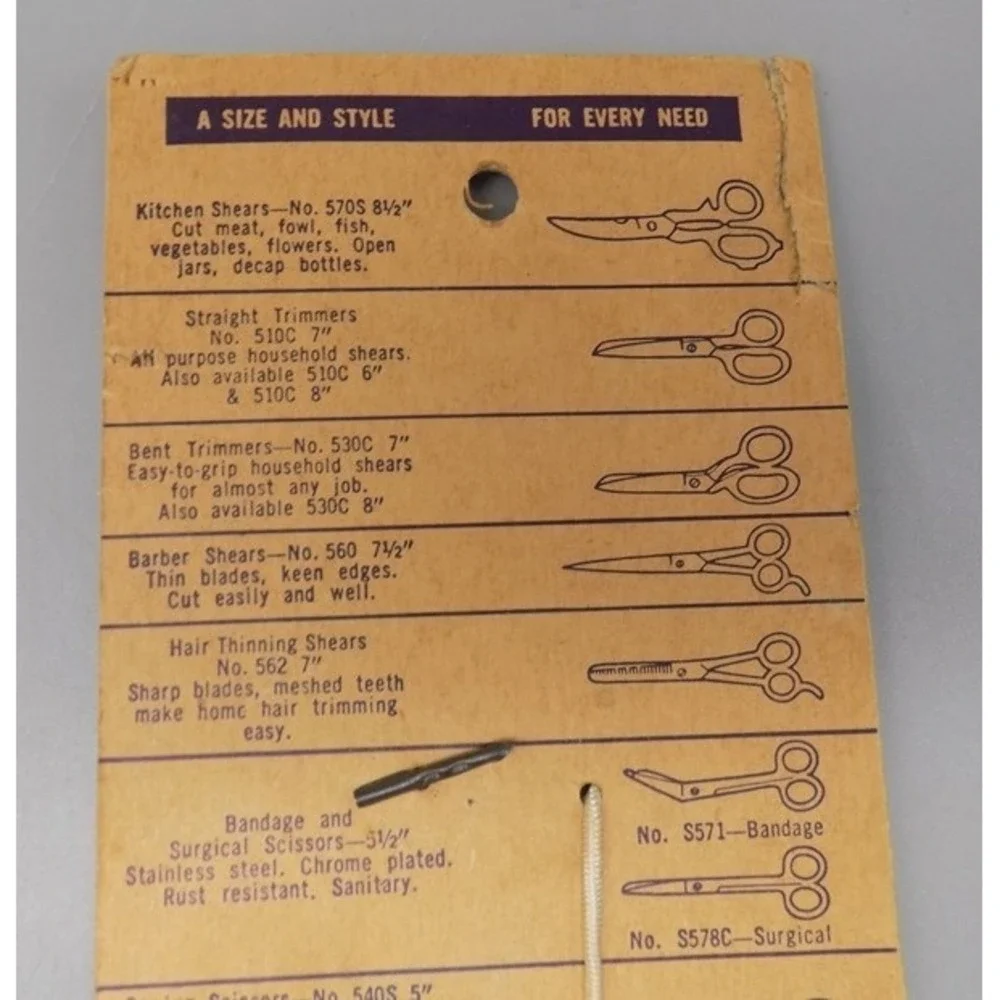 Vintage New Monarch Hair Thinning Shears Hot Dropped Forged Steel On Card NOS
